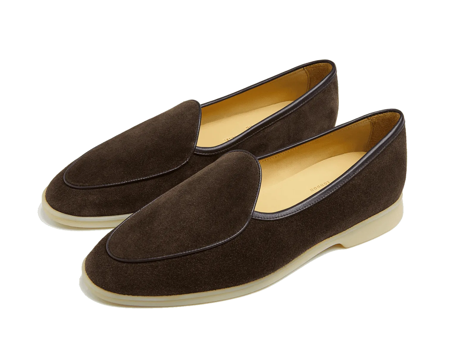 Stride Loafers in Dark Brown Glove Suede Natural Sole