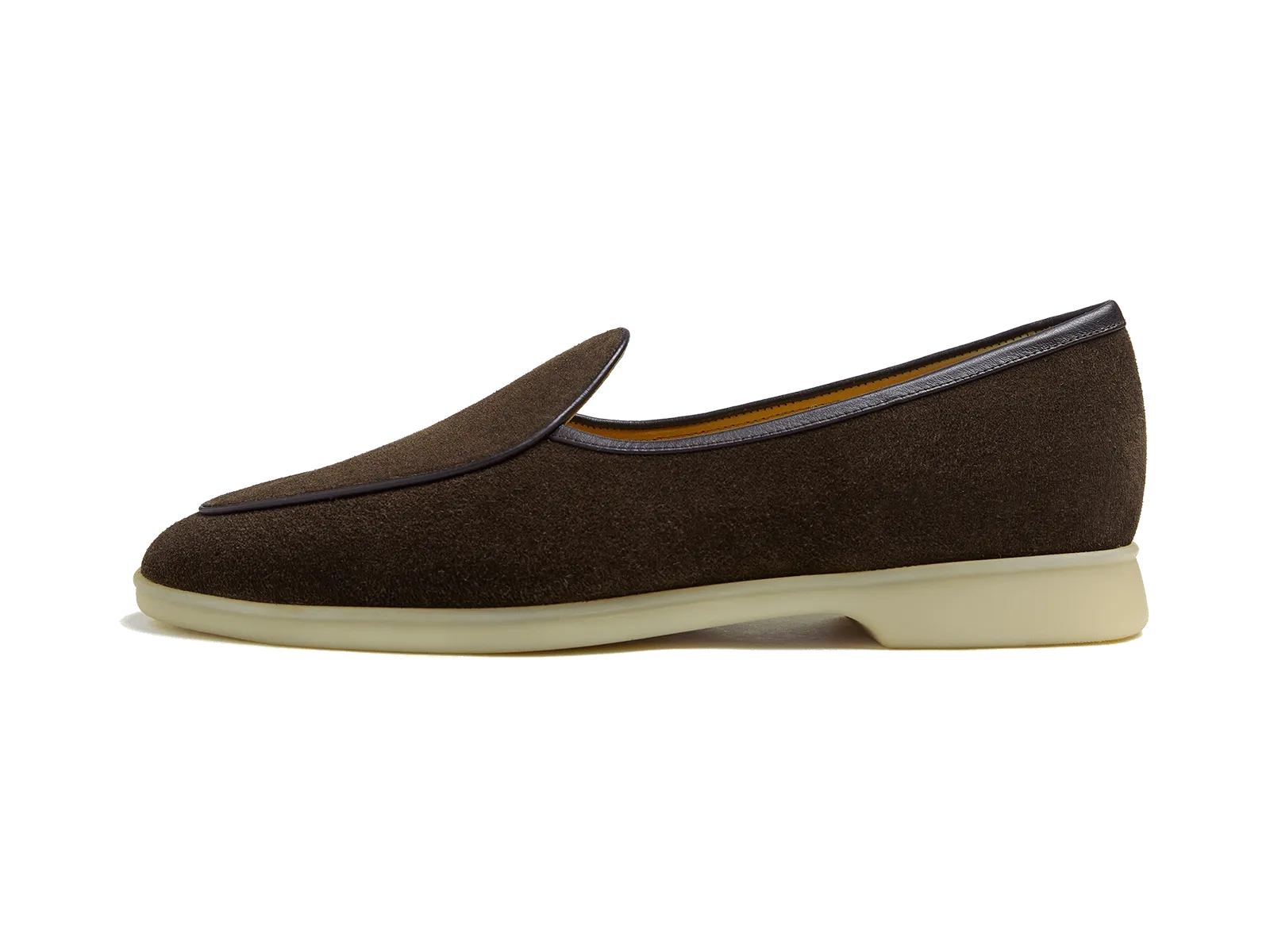 Stride Loafers in Dark Brown Glove Suede Natural Sole