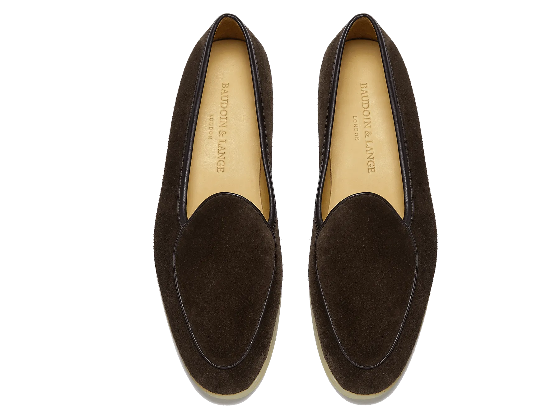 Stride Loafers in Dark Brown Glove Suede Natural Sole