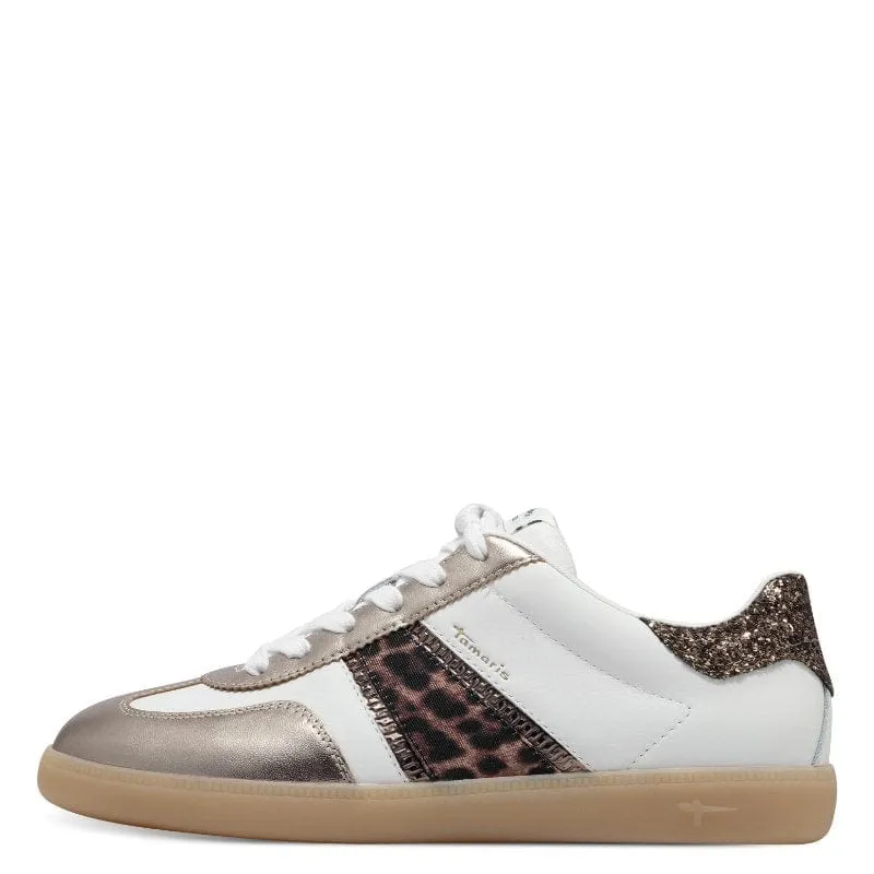 Tamaris Womens Leopard Lace-up Shoe 1-23624-43
