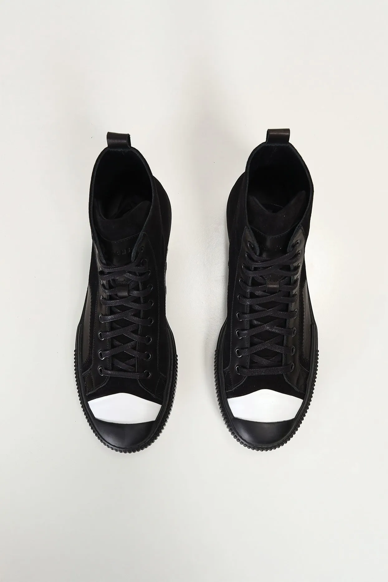 The King Leather and Suede High Tops - Black Suede